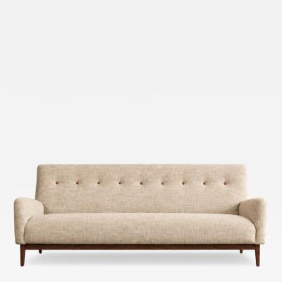 Jens Risom Mid Century Modern Walnut Floating Sofa Model U 150 by Jens Risom circa 1950s