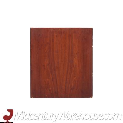 Jens Risom Mid Century Walnut and Brass Wall Mounted Cabinet Chest of Drawers