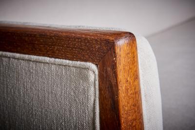 Jens Risom Newly upholstered Kvadrat Jens Risom settee or two seater USA 1950s