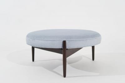 Jens Risom Ottoman in Light Blue Mohair C 1960s