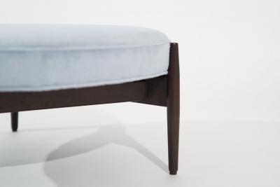 Jens Risom Ottoman in Light Blue Mohair C 1960s