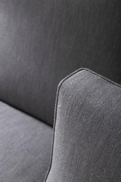 Jens Risom Pair of Jens Risom Slipper Lounge Chairs with Charcoal Tweed and Aluminum Frames