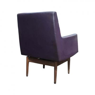 Jens Risom Pair of Vintage Jens Risom Walnut Swivel Lounge Armchairs