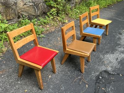 Jens Risom SET OF 10 MID CENTURY WOOD CHILD CHAIRS ATTRIBUTED TO JENS RISOM