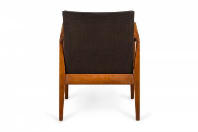 Jens Risom Set of 8 Jens Risom Danish Black Fabric Upholstered Teak Playboy Armchairs