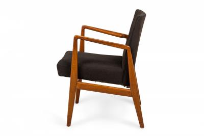 Jens Risom Set of 8 Jens Risom Danish Black Fabric Upholstered Teak Playboy Armchairs