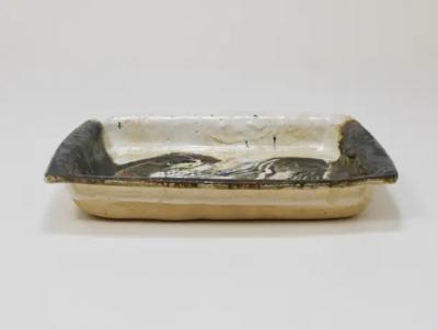 Jeppe Hagedorn Olsen Two Jeppe Hagedorn Olsen Large Abstract Stoneware Bowls Plates Denmark 1970s