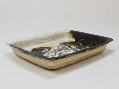 Jeppe Hagedorn Olsen Two Jeppe Hagedorn Olsen Large Abstract Stoneware Bowls Plates Denmark 1970s