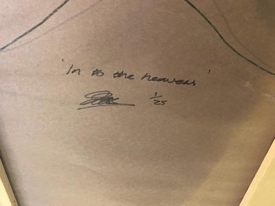 Jeremy Moss MODERN ARTIST SIGNED METALLIC BLACK AND WHITE PHOTO TOWARDS THE HEAVENS