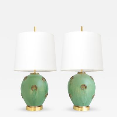 Jerk Werkmaster JERK WERKMASTER PAIR OF SWEDISH ART DECO CERAMIC LAMPS 