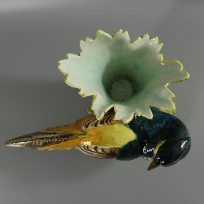 Jerome Massier Fils Majolica Pheasant Vase