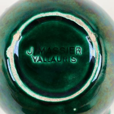 Jerome Massier Twin handled French ceramic vase signed Vallauris by J r me Massier 