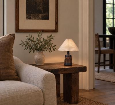 Jette Heller e Danish Modern Carved Stoneware Table Lamp Denmark c 1970s