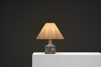 Jette Heller e Glazed Ceramic Table Lamp by Jette Heller e for Axella Denmark 1970s