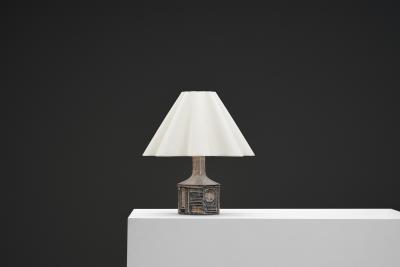 Jette Heller e Glazed Ceramic Table Lamp by Jette Heller e for Axella Denmark 1970s