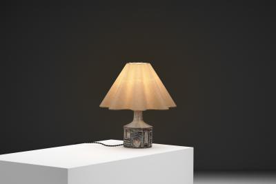 Jette Heller e Glazed Ceramic Table Lamp by Jette Heller e for Axella Denmark 1970s