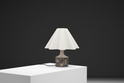 Jette Heller e Glazed Ceramic Table Lamp by Jette Heller e for Axella Denmark 1970s