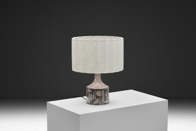 Jette Heller e Model 643 Stoneware Table Lamp by Jelle Heller e for Axella Denmark 1970s