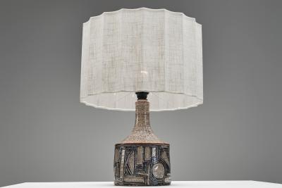 Jette Heller e Model 643 Stoneware Table Lamp by Jelle Heller e for Axella Denmark 1970s
