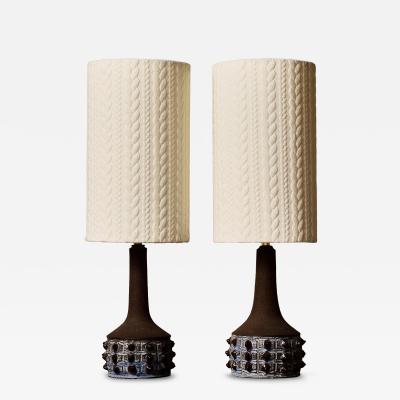 Jette Heller e Pair of Ceramic Table Lamps by Jette Heller e for Axella