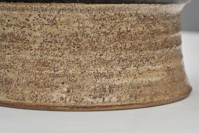 Jette Heller e Stoneware Table Lamp with Black Glazed Reliefs by Jette Heller e Denmark 1970s