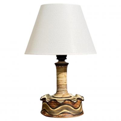 Jette Heller e Table Lamp Beige Ceramic Denmark 1970s