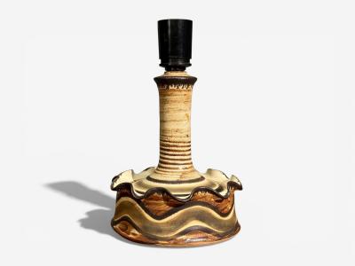 Jette Heller e Table Lamp Beige Ceramic Denmark 1970s