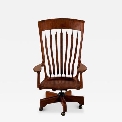 Jim Hammer Walnut High Back Desk Chair 1970