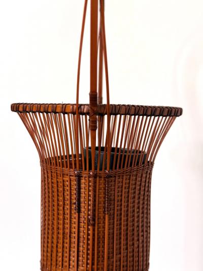 Jin Morigami Japanese Woven Bamboo Ikebana Basket by Jin Morigami