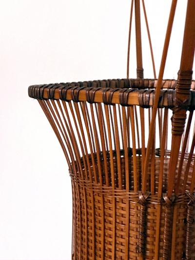 Jin Morigami Japanese Woven Bamboo Ikebana Basket by Jin Morigami