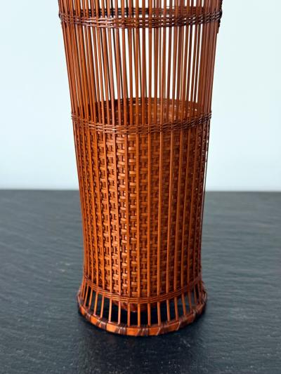 Jin Morigami Japanese Woven Bamboo Ikebana Basket by Jin Morigami