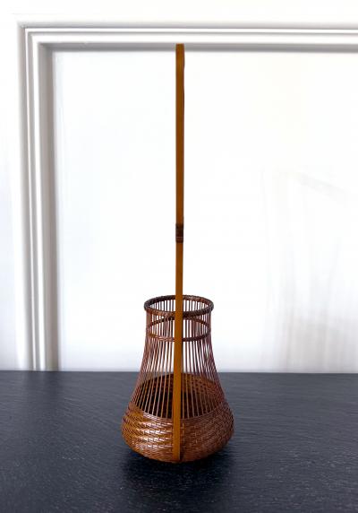 Jin Morigami Japanese Woven Bamboo Ikebana Basket by Jin Morigami