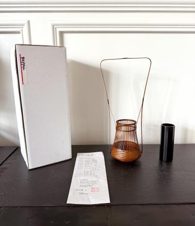 Jin Morigami Japanese Woven Bamboo Ikebana Basket by Jin Morigami