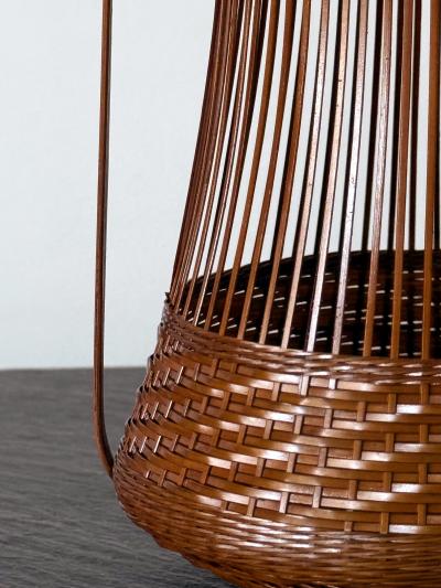 Jin Morigami Japanese Woven Bamboo Ikebana Basket by Jin Morigami