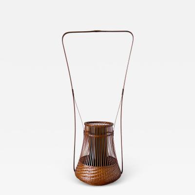 Jin Morigami Japanese Woven Bamboo Ikebana Basket by Jin Morigami