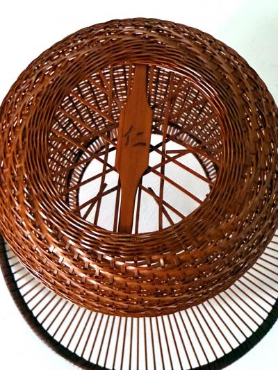 Jin Morigami Japanese Woven Bamboo Ikebana Vase by Jin Morigami