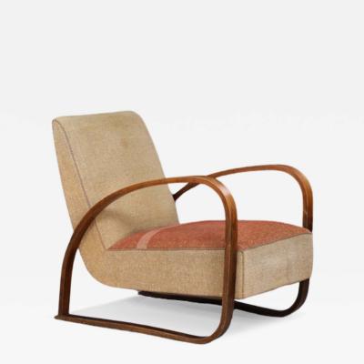 Jindrich Halabala 1930s Jind ich Halabala modernist Arc Model 70 beechwood lounge chair