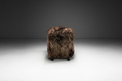Jindrich Halabala Jind ich Halabala Armchair in Longhair Sheepskin Czechoslovakia 1930s