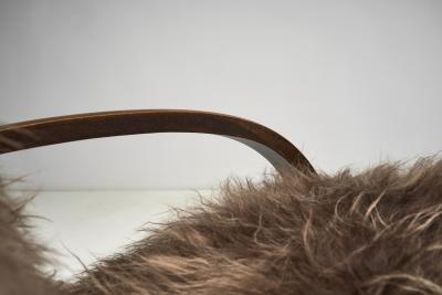 Jindrich Halabala Jind ich Halabala Armchair in Longhair Sheepskin Czechoslovakia 1930s