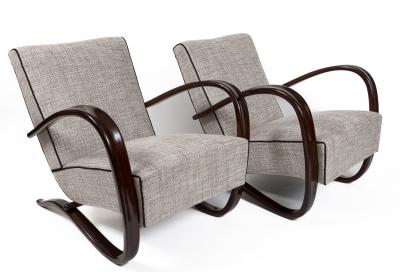 Jindrich Halabala Pair Of Art Deco Czech Lounge Chairs By Jindrich Halabala