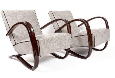 Jindrich Halabala Pair Of Art Deco Czech Lounge Chairs By Jindrich Halabala