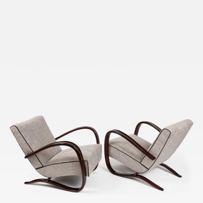 Jindrich Halabala Pair Of Art Deco Czech Lounge Chairs By Jindrich Halabala