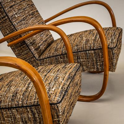 Jindrich Halabala Pair of H 269 Lounge Chairs by Jind ich Halabala Czechia 1930s