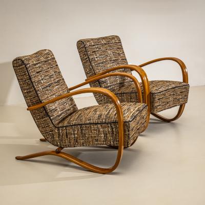 Jindrich Halabala Pair of H 269 Lounge Chairs by Jind ich Halabala Czechia 1930s