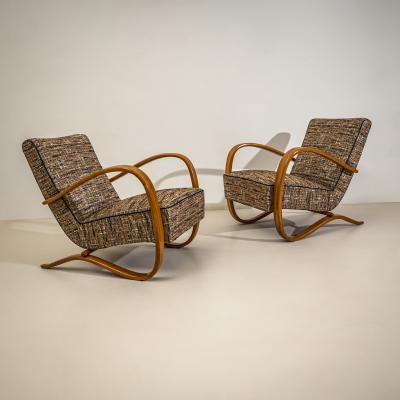 Jindrich Halabala Pair of H 269 Lounge Chairs by Jind ich Halabala Czechia 1930s