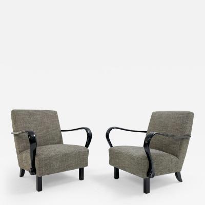 Jindrich Halabala Pair of H 320 Bentwood Armchairs by Jindrich Halabala