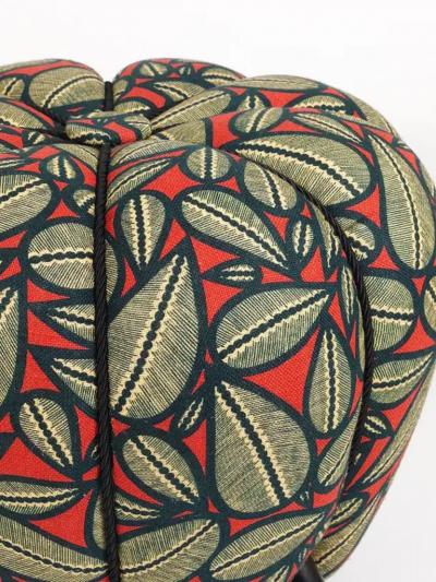 Jindrich Halabala Up to 3 Art Deco Jindrich Halabala Stool Leaf Pattern Pouf Ottoman 1930s