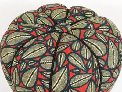 Jindrich Halabala Up to 3 Art Deco Jindrich Halabala Stool Leaf Pattern Pouf Ottoman 1930s