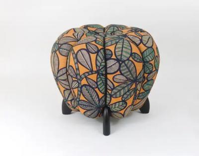 Jindrich Halabala Up to 3 Art Deco Jindrich Halabala Stool Leaf Pattern Pouf Ottoman 1930s