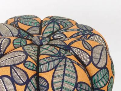 Jindrich Halabala Up to 3 Art Deco Jindrich Halabala Stool Leaf Pattern Pouf Ottoman 1930s